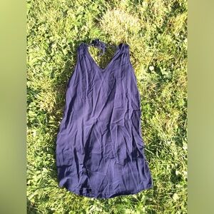 GAP Women’s Sleeveless V-Neck Navy Mini Shift Dress Tie Back Shoulder Size M